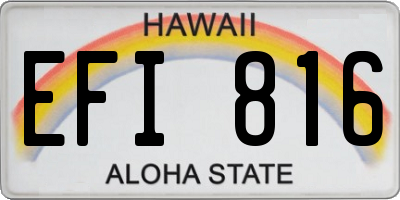 HI license plate EFI816