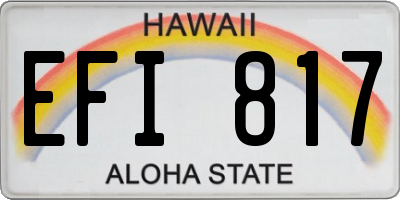 HI license plate EFI817