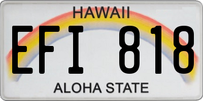 HI license plate EFI818