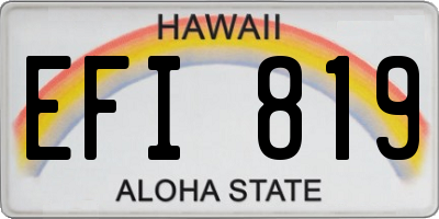 HI license plate EFI819