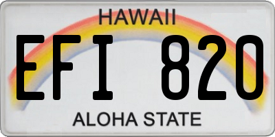 HI license plate EFI820