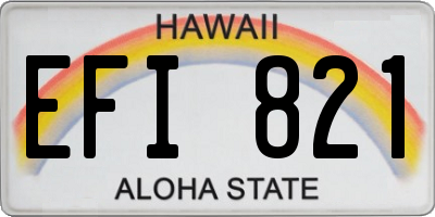 HI license plate EFI821