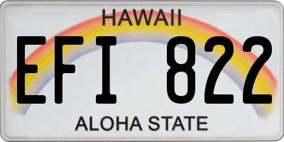 HI license plate EFI822