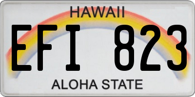 HI license plate EFI823