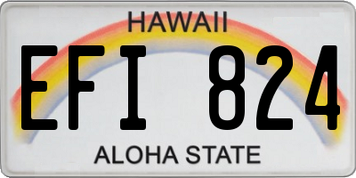 HI license plate EFI824