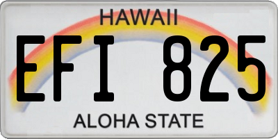 HI license plate EFI825