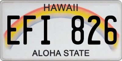 HI license plate EFI826