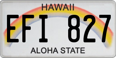 HI license plate EFI827