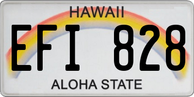 HI license plate EFI828