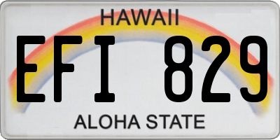 HI license plate EFI829