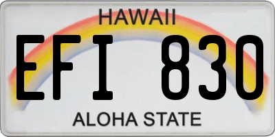 HI license plate EFI830