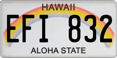 HI license plate EFI832