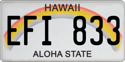 HI license plate EFI833