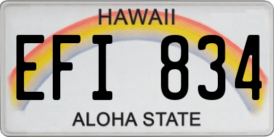 HI license plate EFI834