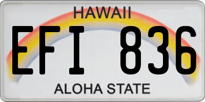 HI license plate EFI836