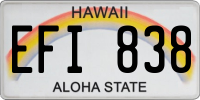 HI license plate EFI838