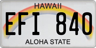 HI license plate EFI840