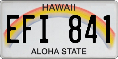 HI license plate EFI841