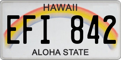 HI license plate EFI842