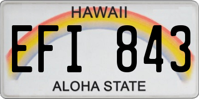 HI license plate EFI843