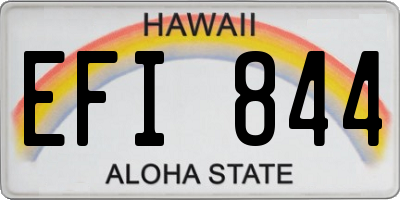 HI license plate EFI844