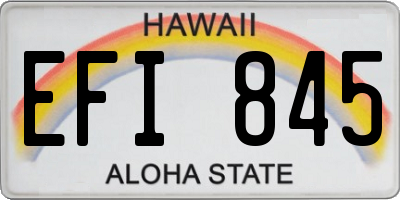 HI license plate EFI845