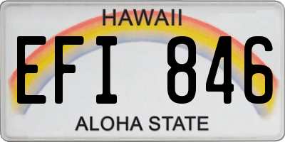 HI license plate EFI846