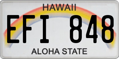 HI license plate EFI848