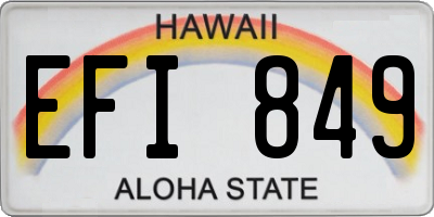 HI license plate EFI849