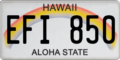 HI license plate EFI850