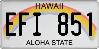 HI license plate EFI851