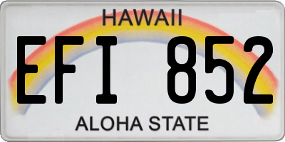 HI license plate EFI852