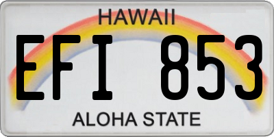 HI license plate EFI853