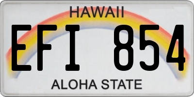 HI license plate EFI854