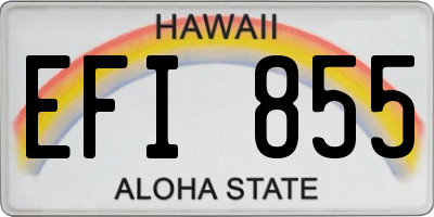 HI license plate EFI855