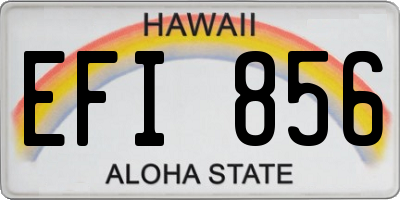 HI license plate EFI856