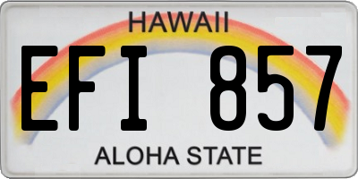 HI license plate EFI857