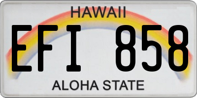 HI license plate EFI858