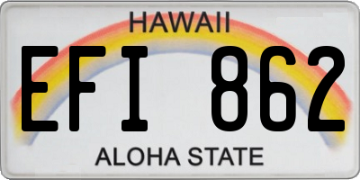 HI license plate EFI862