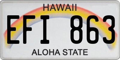 HI license plate EFI863