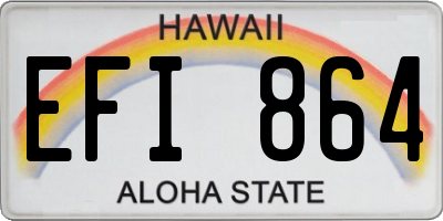 HI license plate EFI864