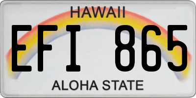 HI license plate EFI865