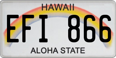 HI license plate EFI866