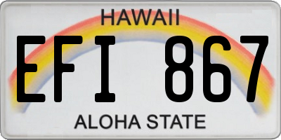 HI license plate EFI867