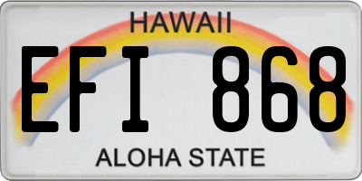 HI license plate EFI868