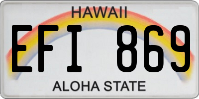 HI license plate EFI869