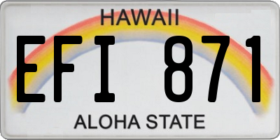 HI license plate EFI871