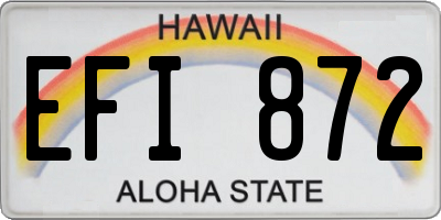 HI license plate EFI872