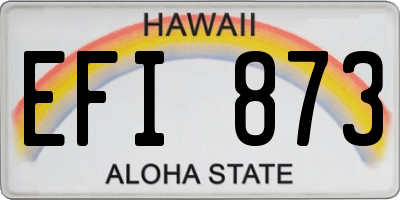 HI license plate EFI873