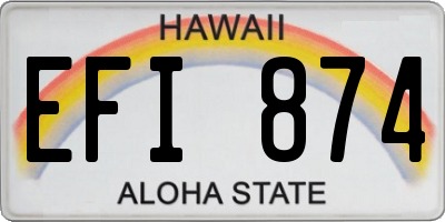 HI license plate EFI874